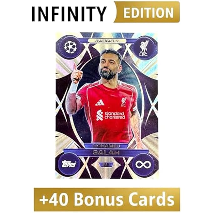 rayihni MOHAMED SALAH (LIVERPOOL) +40 BONUS CARDS  INFINITY  MATCH ATTAX 2025/2026 (25/26)  RARE FOOTBALL TRADING CARD - Image 3